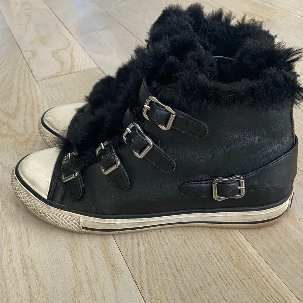 Ash Black fur lined booties women